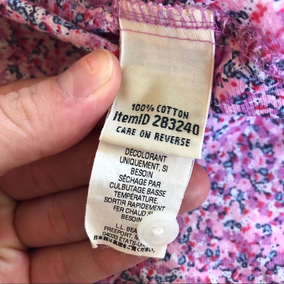 L.L. Bean Short Sleeve Button Up in Floral Size L - Picture 4 of 5